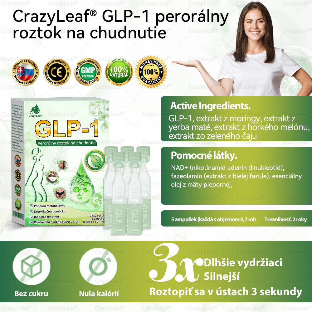 💙💙CrazyLeaf® 🫧Meglutide GLP-1 Aktivujúci Orálny Roztok 🫧 Obezita, kardiovaskulárne ochorenia, cukrovka, spánkové apnoe, problémy s kĺbmi a ďalšie